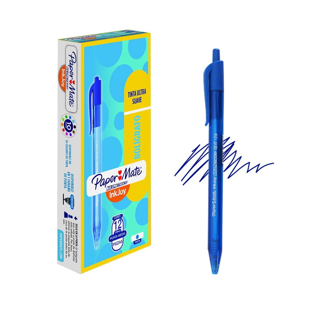 boligrafo-paper-mate-inkjoy-retractil-azul-oferta-531049